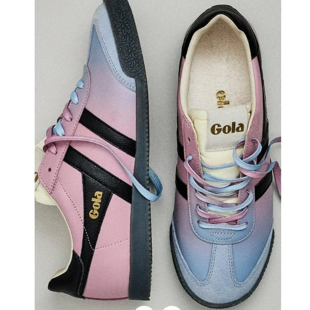 Gola Elan Ombre Low Top Leather Suede Purple, Pink Black Sneakers Size 7.5 - NEW